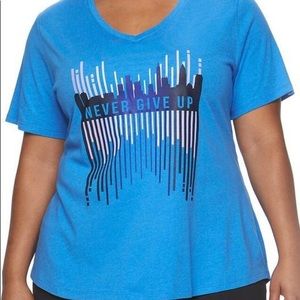 4X Plus “Never Give Up” TekGear T-Shirt